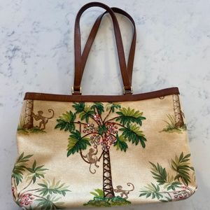 Isabella Fiore beaded Monkey in palms bag